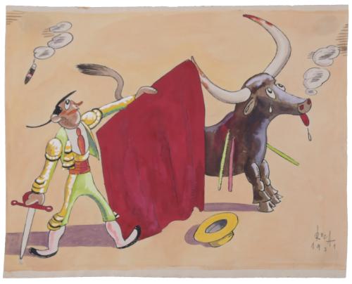 886-ANTONI ROCA MARISTANY (1895-1977).  “TORO Y TORERO”, 1931.