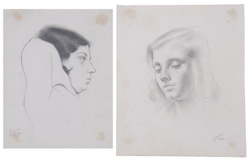 890-FRANCESC SERRA CASTELLET (1912-1976). Pareja de "RETRATOS FEMENINOS", 1932.
