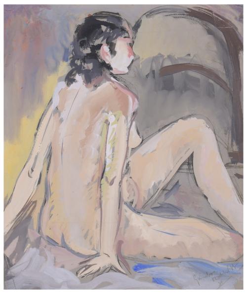 921-ANDREU GAMBOA ROTHVOSS (1919-1970). "DESNUDO FEMENINO DE ESPALDAS", 1931-37?.