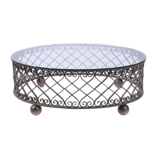 547-WROUGHT IRON COFFEE TABLE, 18TH CENTURY.