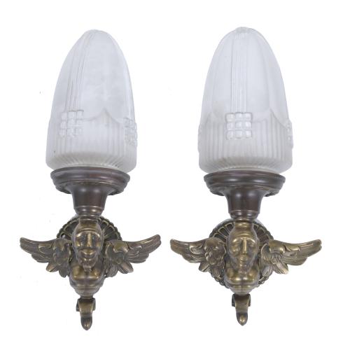 485-PAIR OF ART DECO WALL LAMPS, CIRCA 1910 - 1935. 