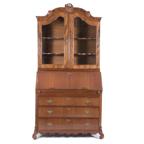 583-BUREAU BOOKCASE, AFTER ENGLISH MODELS, 20TH CENTURY. 