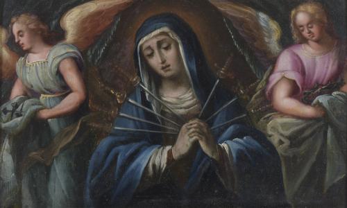 18TH CENTURY, SPANISH SCHOOL. "OUR LADY OF SORROWS".