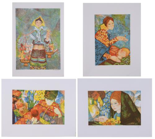 820-GABRIEL PORTOLÉS (1930).  Set of 4 lithographs.