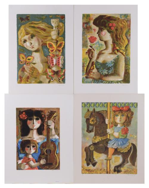 834-JORDI PLA I DOMÈNECH (1917-1997). Set of 4 lithographs.