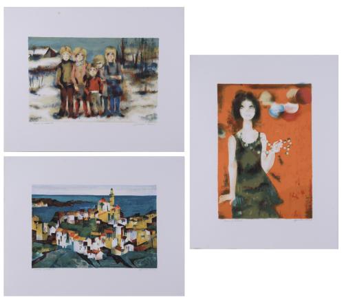 816-RAMÓN AGUILAR MORÉ (1924-2015). Set of 3 lithographs.