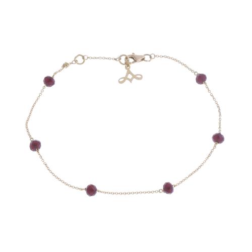 313-PULSERA CON GRANATES SINTETICOS.