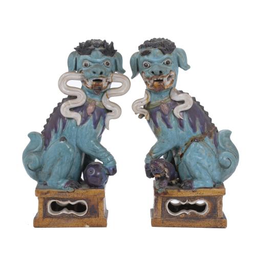 263-PAIR OF CHINESE CHIMERAS, 20TH CENTURY. 