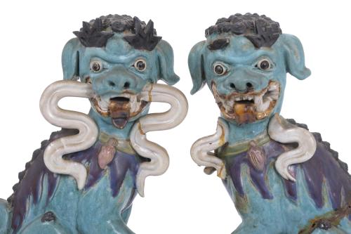 PAIR OF CHINESE CHIMERAS, 20TH CENTURY. 