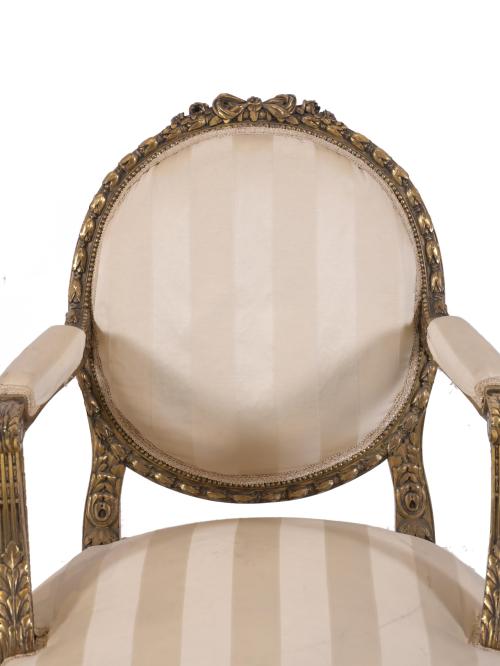 PAIR OF LOUIS XVI STYLE ARMCHAIRS, 20TH CENTURY. 