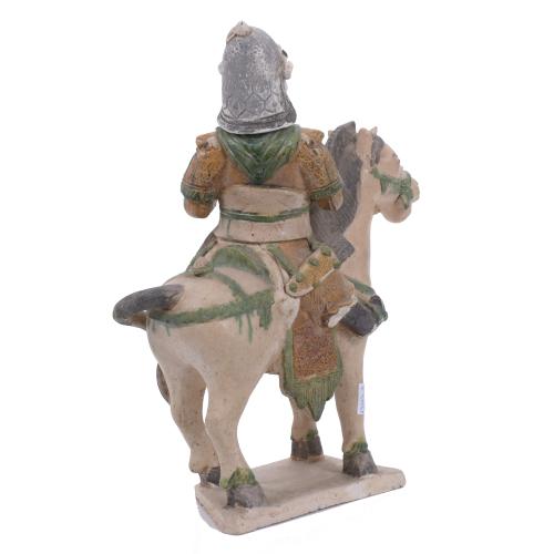 MING STYLE "WARRIOR" EQUESTRIAN FIGURE, 20TH CENTURY. 