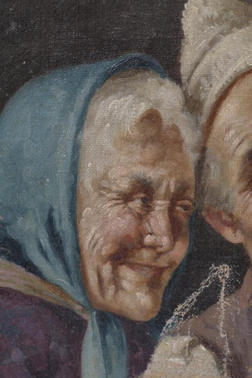 20TH CENTURY SPANISH SCHOOL. "ELDERLY COUPLE", 1907.