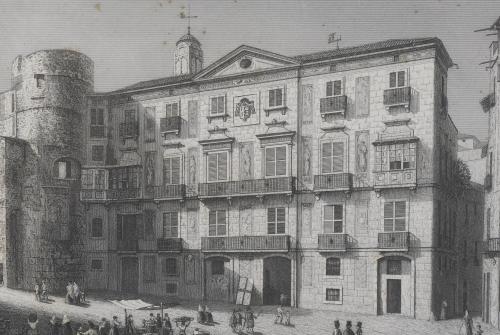 ESCUELA CATALANA, SIGLO XIX. "PLAZA NUEVA- BARCELONA".