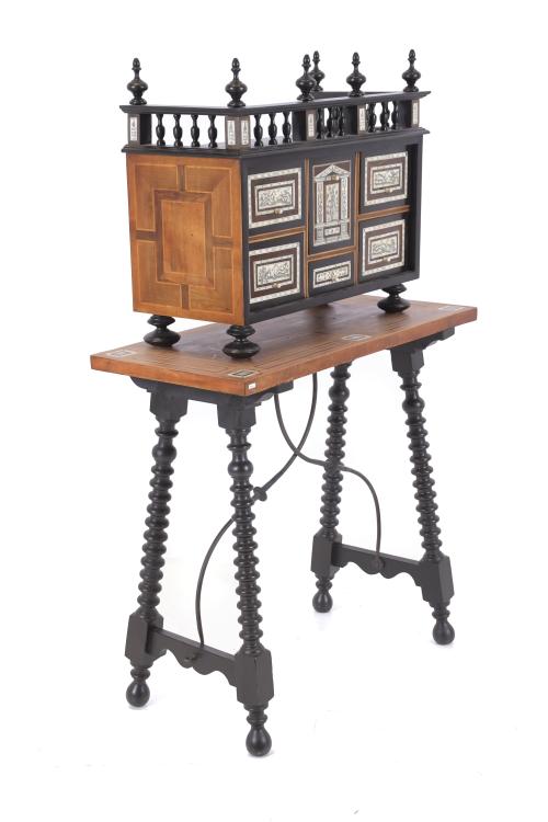 DESK WITH SMALL BUFFET, 20TH CENTURY.