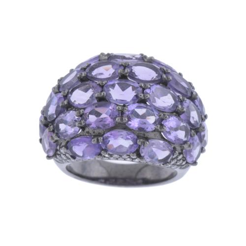 BOMBÉ RING WITH AMETHYSTS AND ZIRCONS