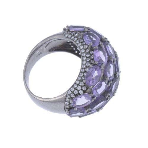 BOMBÉ RING WITH AMETHYSTS AND ZIRCONS