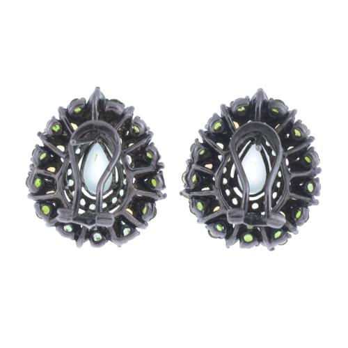 EARRINGS WITH NATURAL COLOURED RHINESTONES