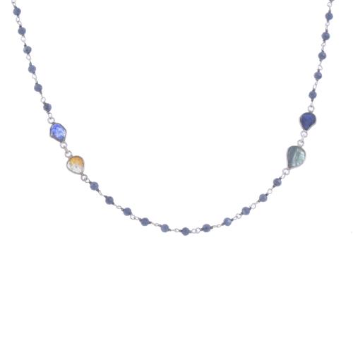 NECKLACE WITH SAPPHIRES AND TOURMALINES