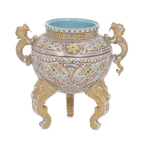 CHINESE ROSE FAMILY CENSER, REPUBLIC PERIOD, 20TH CENTURY. 