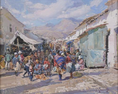 753-IGNACIO GIL (1913-2003). "ESCENA PERUANA".