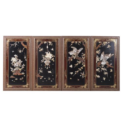 284-SET OF FOUR SHEETS OF CHINESE FOLDING SCREEN, 20TH CENTURY. 