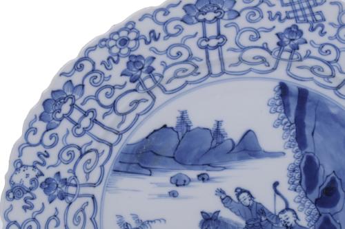 CHINESE KIANG LANG BLUE ENAMELLED DISH, GUANGXU PERIOD, LAT