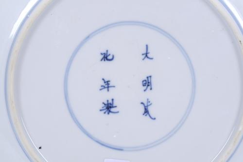 CHINESE KIANG LANG BLUE ENAMELLED DISH, GUANGXU PERIOD, LAT