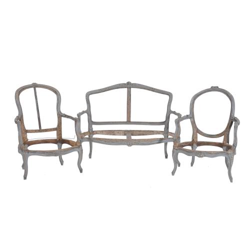 SET OF TRANSITIONAL SEATING FRAMES, 18TH CENTURY. 