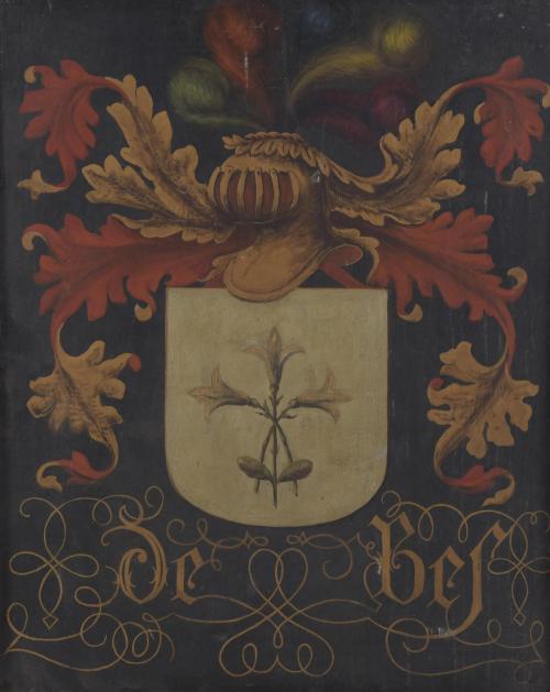 597-19TH CENTURY, SPANISH SCHOOL. COAT OF ARMS OF BES FAMILY.