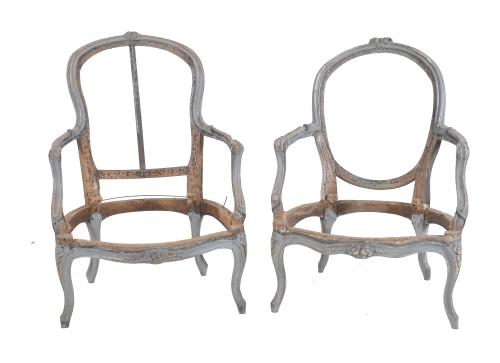 SET OF TRANSITIONAL SEATING FRAMES, 18TH CENTURY. 