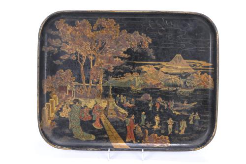 LOT OF THREE ORIENTAL-LIKE TRAYS, 20TH CENTURY.