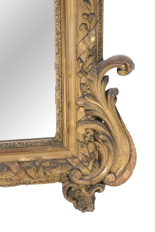 LOUIS XV STYLE CONSOLE WITH MIRROR, 19TH CENTURY.