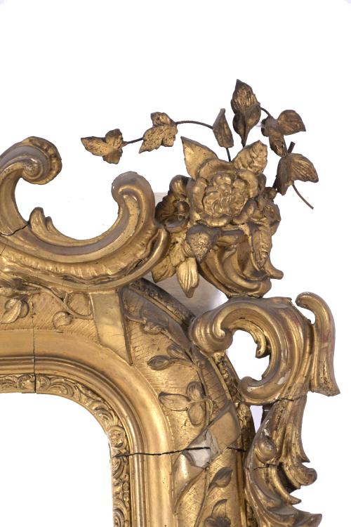 LOUIS XV STYLE CONSOLE WITH MIRROR, 19TH CENTURY.