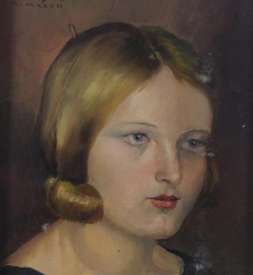 JOSEP MARIA MARQUES PUIG (1890-1950). "RETRATO FEMENINO", 1