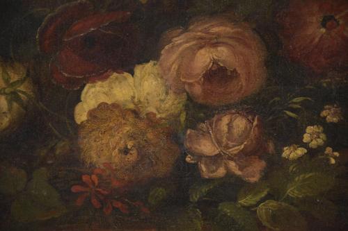 18TH-19TH CENTURIES, SPANISH SCHOOL. "FLOWERS STILL LIFE".