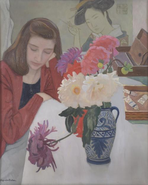 ALEJANDRO SICHES (1927-2009). "GRIL WITH FLOWERS".