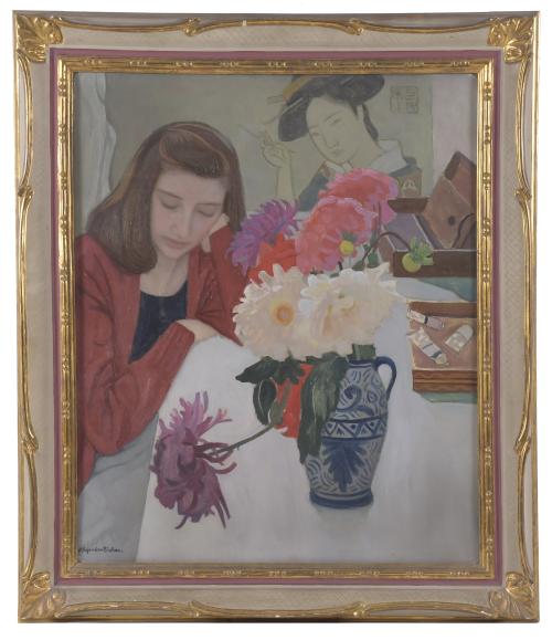 ALEJANDRO SICHES (1927-2009). "GRIL WITH FLOWERS".