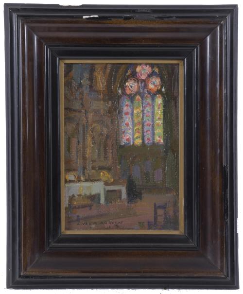 ANTONI VILA ARRUFAT (1896-1989). "INTERIOR DE IGLESIA".