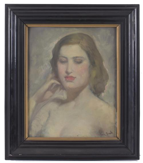 ANTONIO GARCÍA MORALES (1910-?).  "WOMAN&#39;S PORTRAIT".