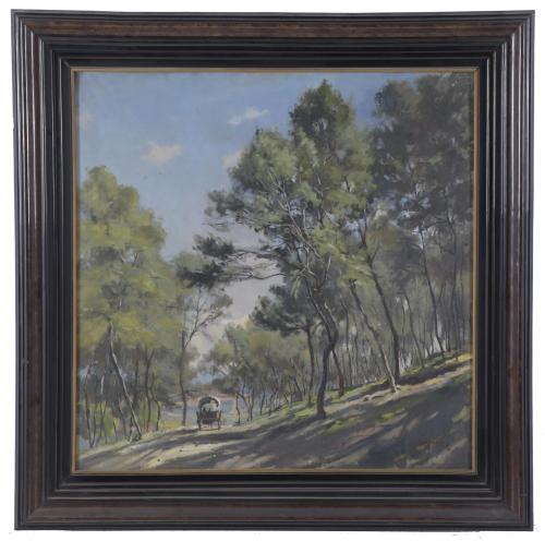 RAMÓN SANVICENS MARFULL (1917-1987). "LANDSCAPE WITH A CARR