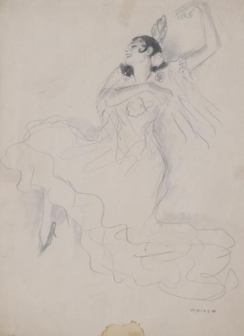 RICARD OPISSO (1880-1966). "FLAMENCO DANCER".