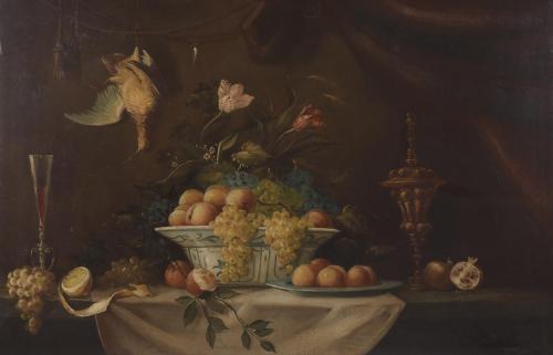 668-20TH CENTURY SPANISH SCHOOL. "FRUITS STILL LIFE".