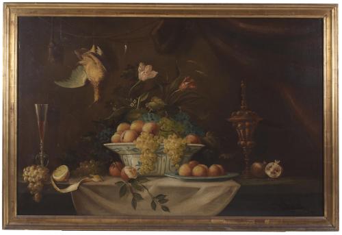 20TH CENTURY SPANISH SCHOOL. "FRUITS STILL LIFE".