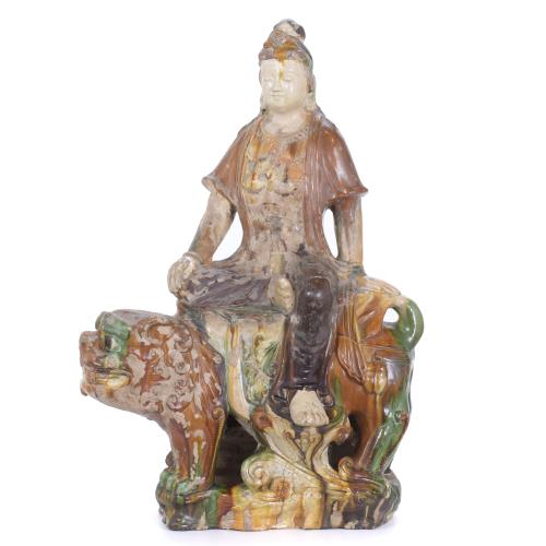 GUANYIN SOBRE LEÓN FOO, DINASTÍA QING FIN. SIGLO XIX.