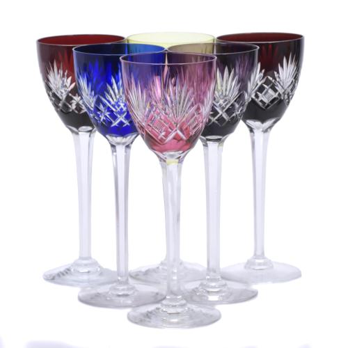 379-SET OF SIX SAINT LOUIS CRYSTAL GOBLETS, 20TH CENTURY. 