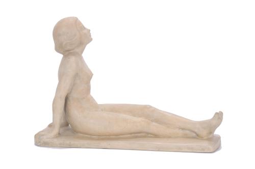 JOSEP PUJOL I MONTANER. "GIRL LYING DOWN", CIRCA 1920.