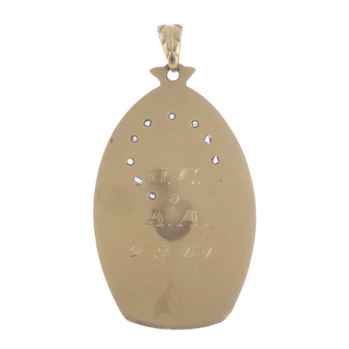 COLGANTE CON IMAGEN DE LA VIRGEN MARIA EN ORO CON DIAMANTES