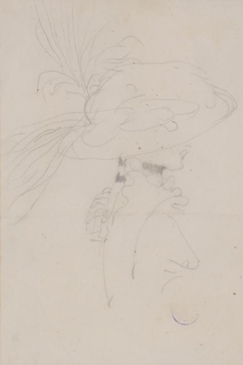 908-XAVIER GOSÉ (1876-1915). SKETCH FOR A WOMAN IN PROFILE.