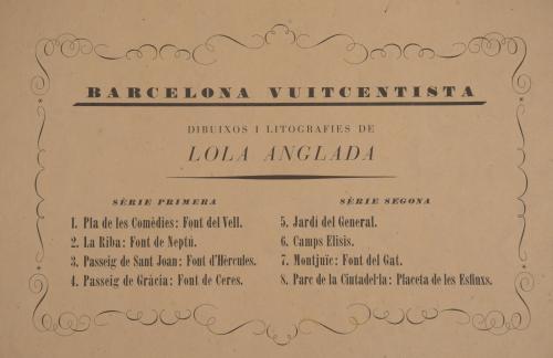 LOLA ANGLADA (1892-1984).  CARPETA BARCELONA VUITCENTISTA ,