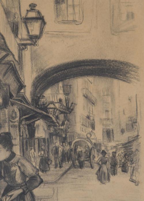 DIONÍS BAIXERAS (1862-1943). "BARCELONA TRADITIONAL SCENE".